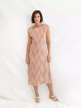 MUS & BOMBON Narai Graphic Print Midi Dress | Cutout Back Lined Dress | Size S